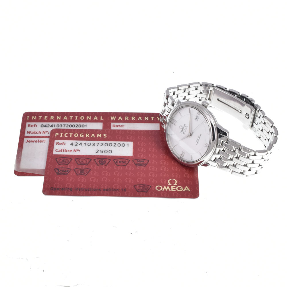 with paper OMEGA De Ville 424.10.37.20.02.001 Date CO-AXIAL Silver Dial Automatic Men's
 Watch D#149676