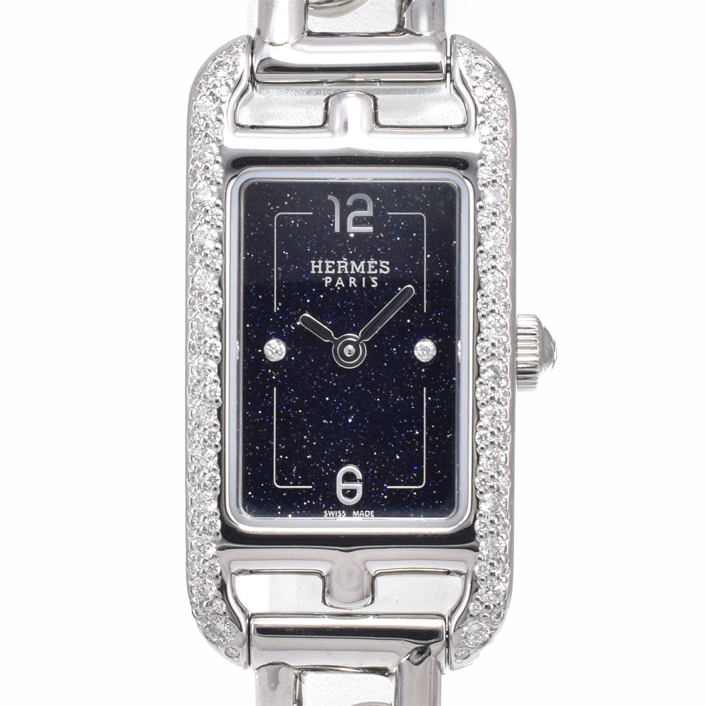 HERMES Nantucket NA2.133 Aventurine dial with diamonds blue Dial Quartz Ladies
 Watch C#149679