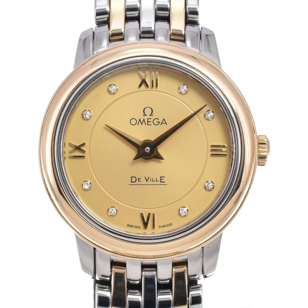 with paper OMEGA De Ville Prestige 424.20.24.60.58.001 8P diamond gold Dial Quartz Ladies
 Watch D#149684
