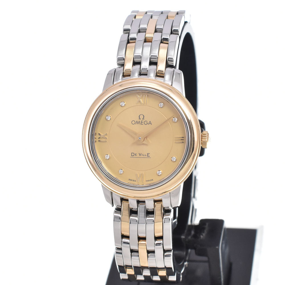 with paper OMEGA De Ville Prestige 424.20.24.60.58.001 8P diamond gold Dial Quartz Ladies
 Watch D#149684