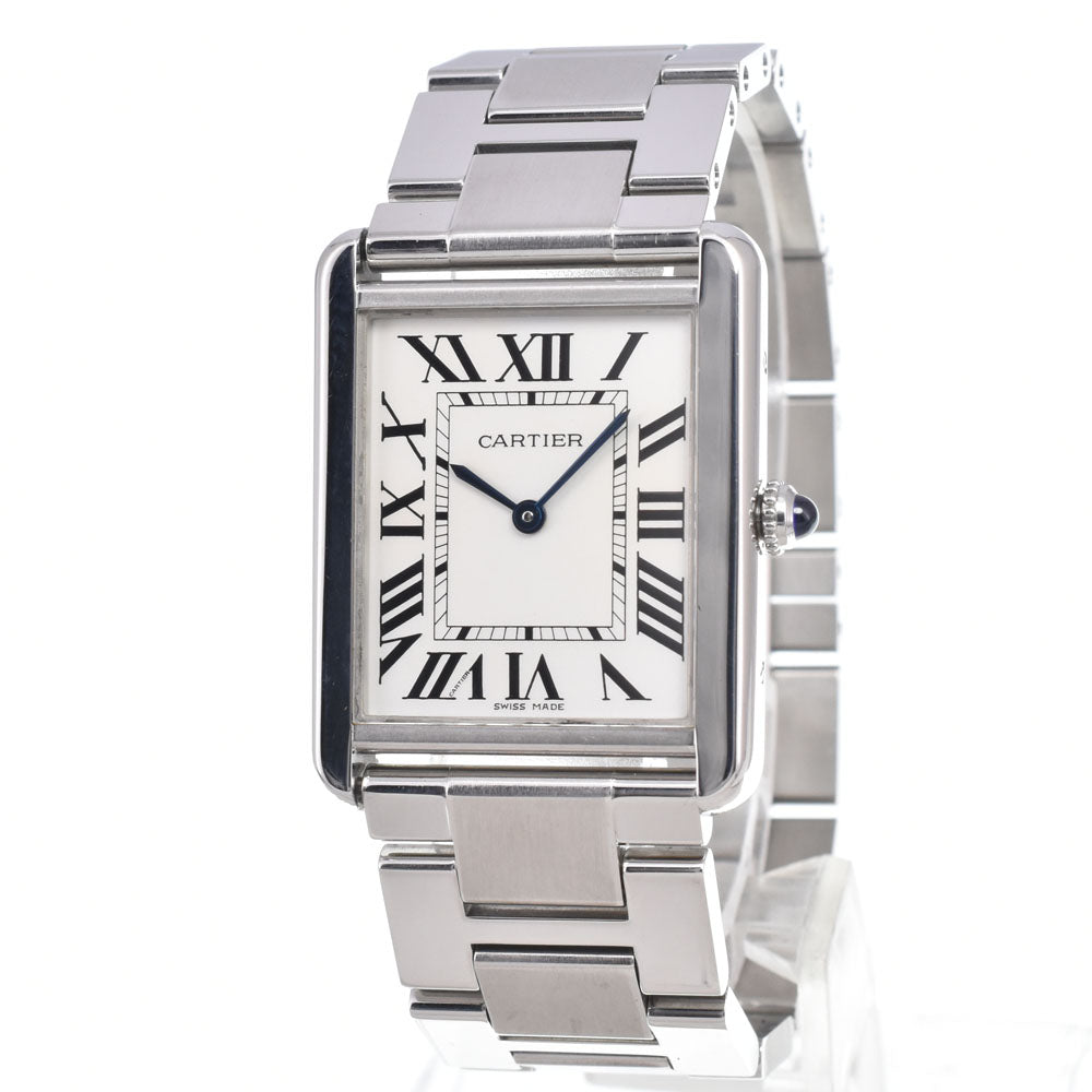 with paper CARTIER Tank solo LM W52000014 Silver Dial Quartz Men's
 Watch D#149685
