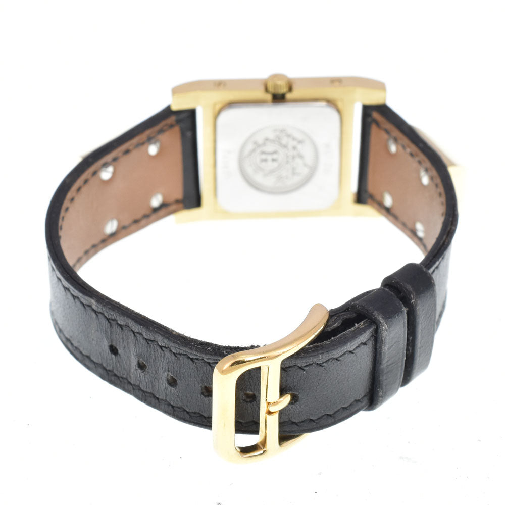 HERMES Medor ME1.201 Gold Plated / Leather white Dial Quartz Ladies
 Watch D#149688