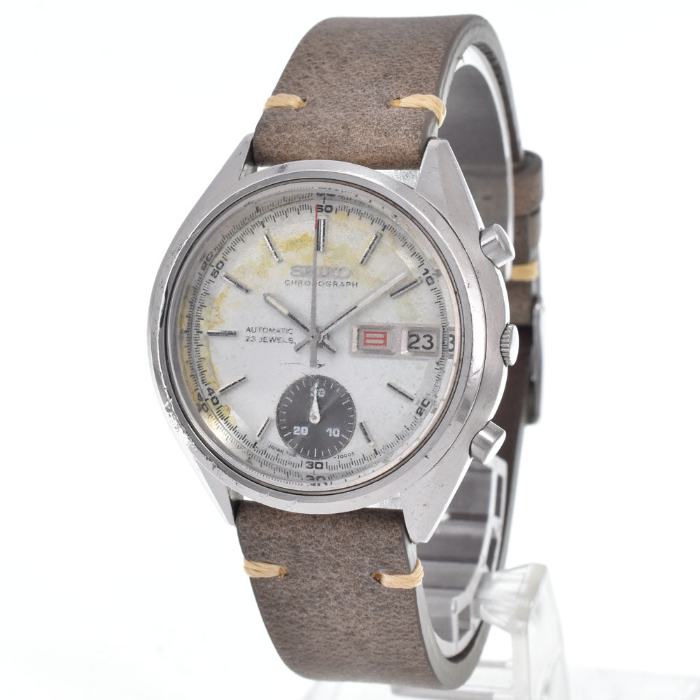 SEIKO Single Chronograph Ref.7018-7000 vintage Single chronograph Silver Dial Automatic Men's
 Watch N#149692