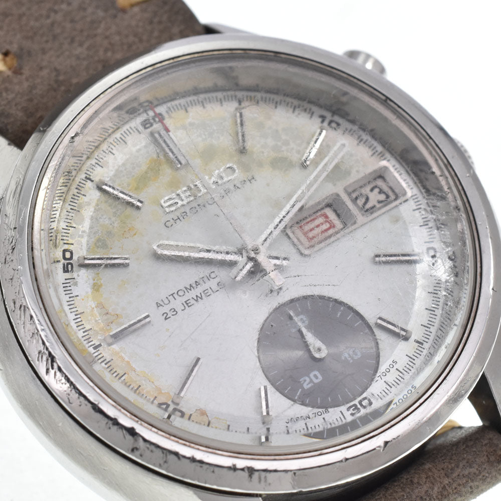 SEIKO Single Chronograph Ref.7018-7000 vintage Single chronograph Silver Dial Automatic Men's
 Watch N#149692