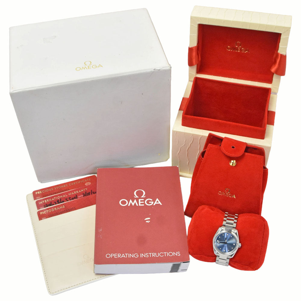 with paper OMEGA Seamaster Aqua Terra 220.10.28.60.53.001 Date Ice blue Dial Quartz Ladies
 Watch C#149700