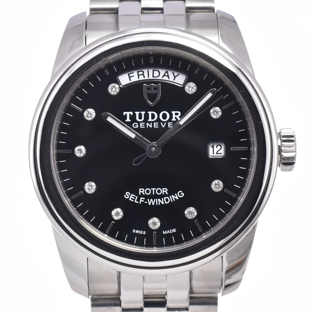 with paper TUDOR Glamor Day Date 56000 10P diamond black Dial Automatic Men's
 Watch C#149703