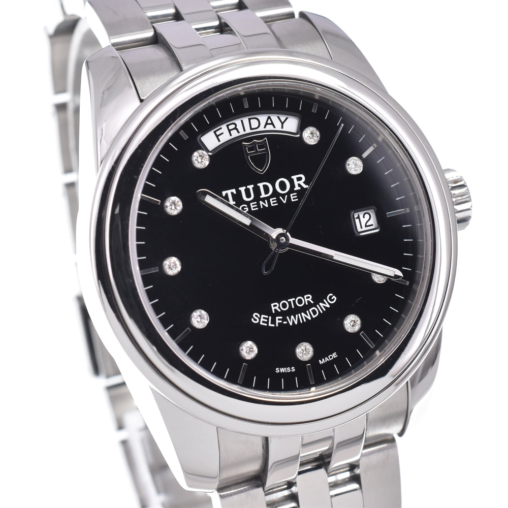 with paper TUDOR Glamor Day Date 56000 10P diamond black Dial Automatic Men's
 Watch C#149703