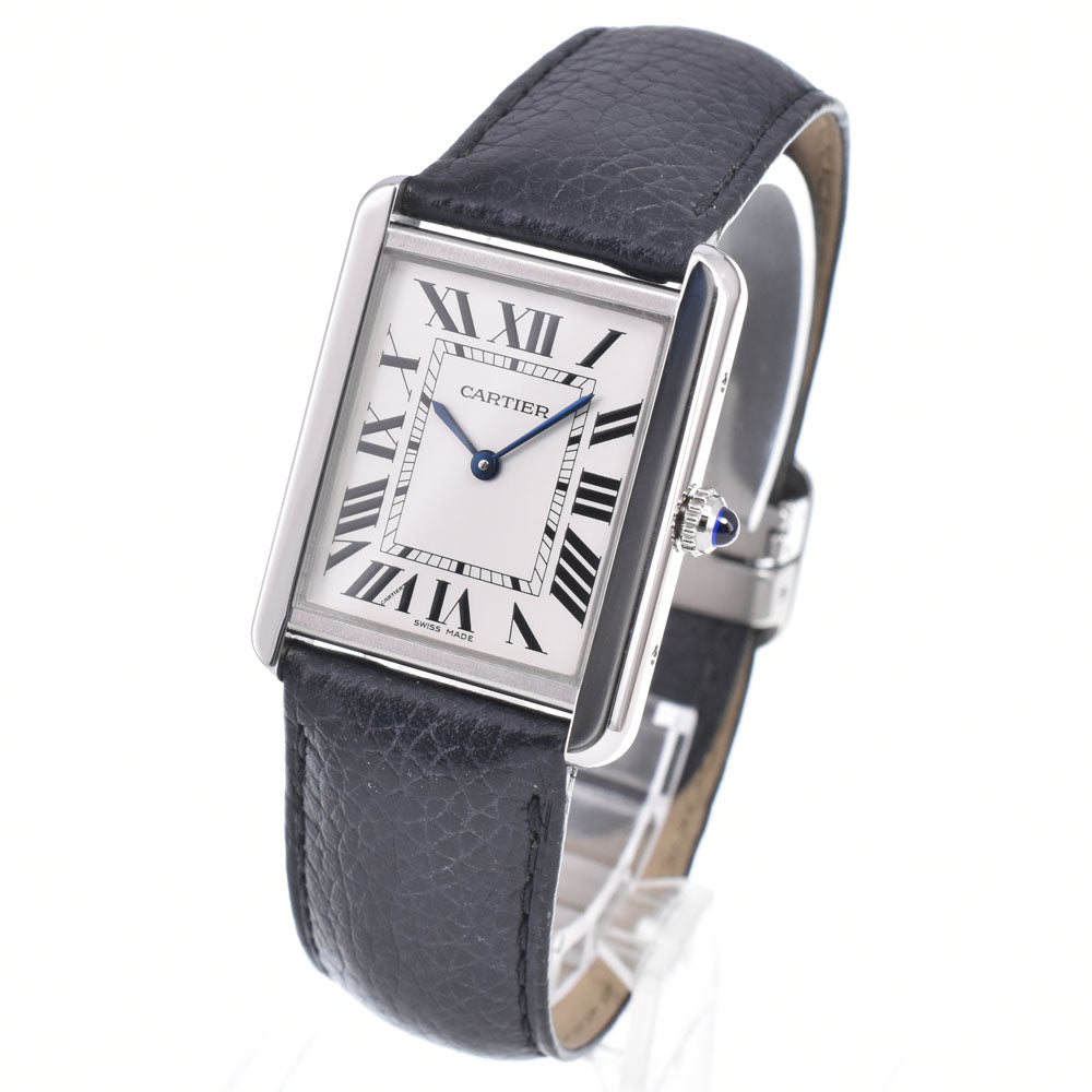 with paper CARTIER Tank solo LM WSTA0028 Silver Dial Quartz Men's
 Watch B#149715