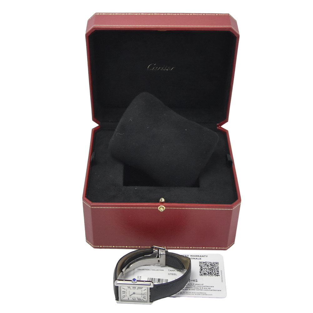 with paper CARTIER Tank solo LM WSTA0028 Silver Dial Quartz Men's
 Watch B#149715