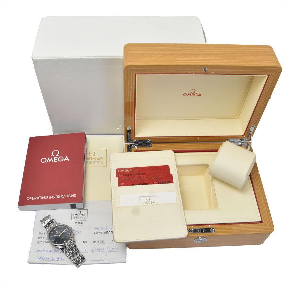 with paper OMEGA De Ville Prestige 424.10.40.20.03.001 Date CO-AXIAL blue Dial Automatic Men's
 Watch D#149721