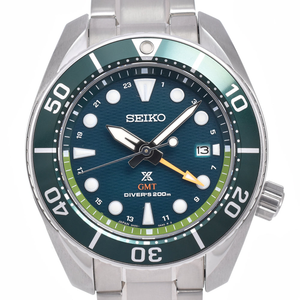 with paper SEIKO Prospex Divers 5K65-0AA0 GMT green Dial Solar Men's
 Watch C#149722