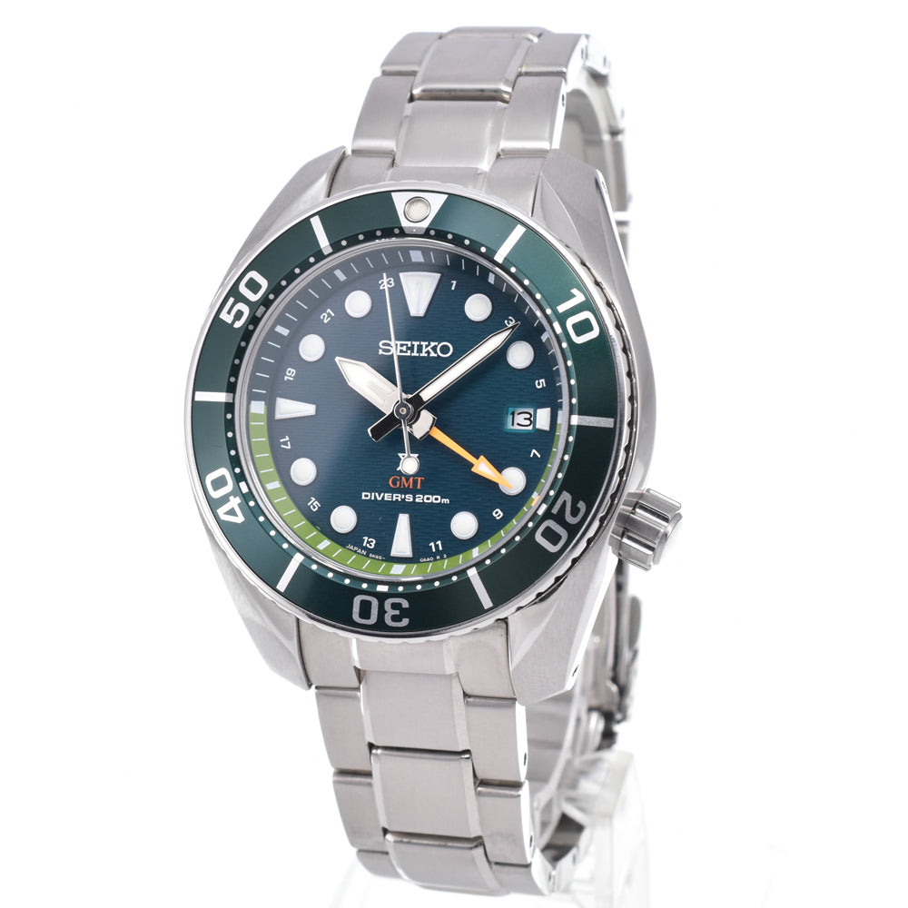 with paper SEIKO Prospex Divers 5K65-0AA0 GMT green Dial Solar Men's
 Watch C#149722