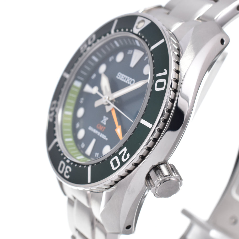with paper SEIKO Prospex Divers 5K65-0AA0 GMT green Dial Solar Men's
 Watch C#149722