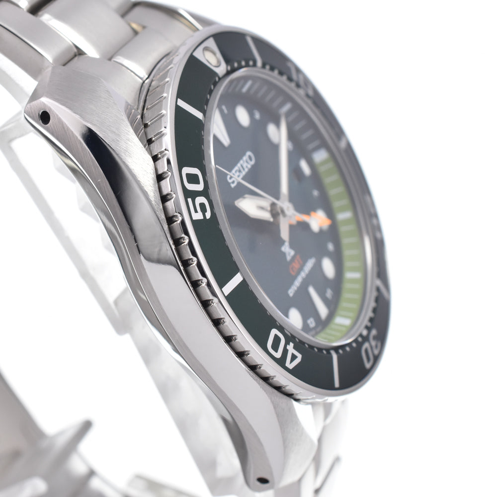 with paper SEIKO Prospex Divers 5K65-0AA0 GMT green Dial Solar Men's
 Watch C#149722