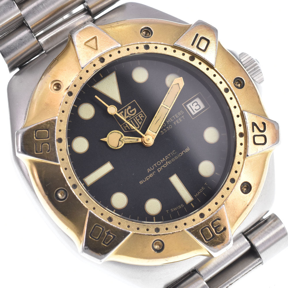 TAG HEUER Super professional 844.006 vintage black Dial Automatic Men's
 Watch D#149755