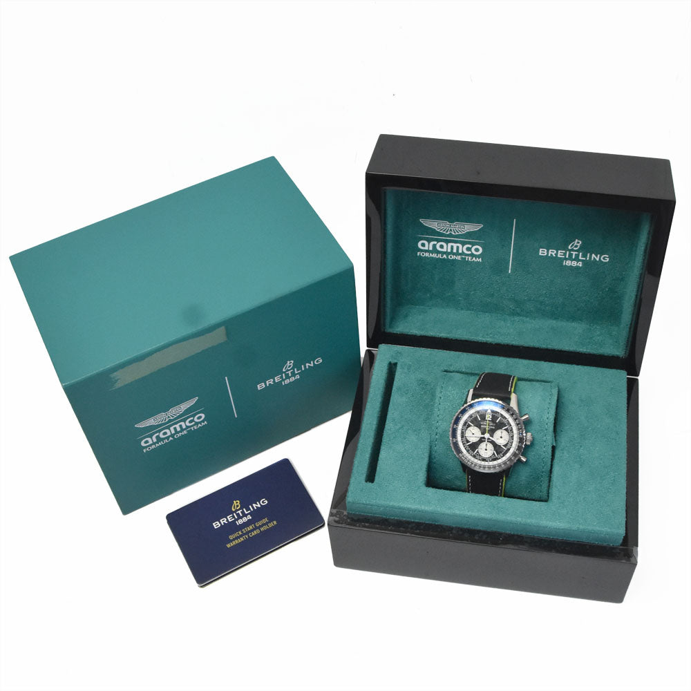 with paper BREITLING Navitimer B01 EB0138 Chronograph 43 Black / green Dial Automatic Men's
 Watch D#149775