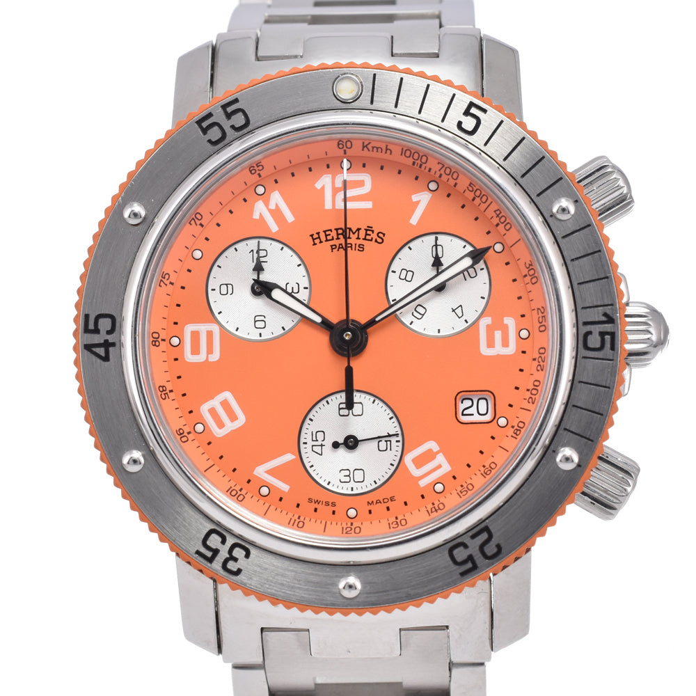 HERMES clipper divers CL2.916 Chronograph Orange Dial Quartz Men's
 Watch D#149779