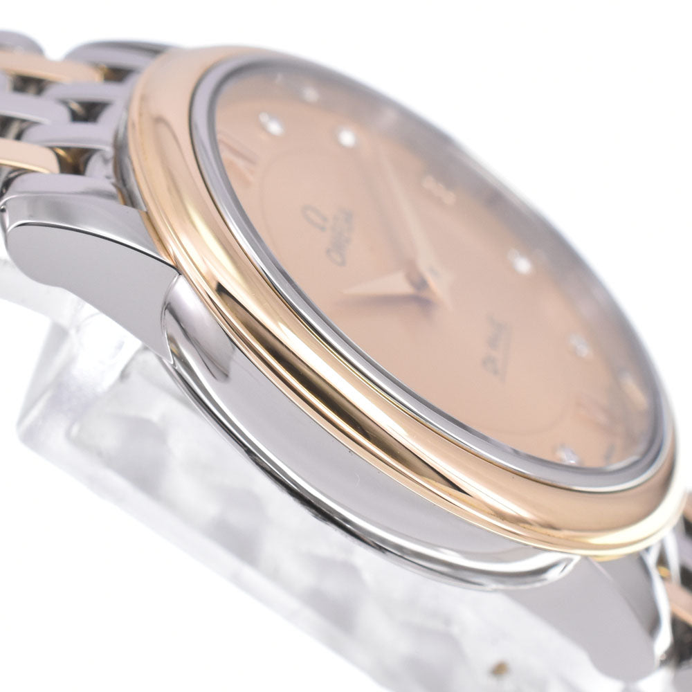 with paper OMEGA De Ville Prestige 424.20.27.60.58.001 Stainless Steel/K18YG 8P Diamond gold Dial Quartz Ladies
 Watch E#149781