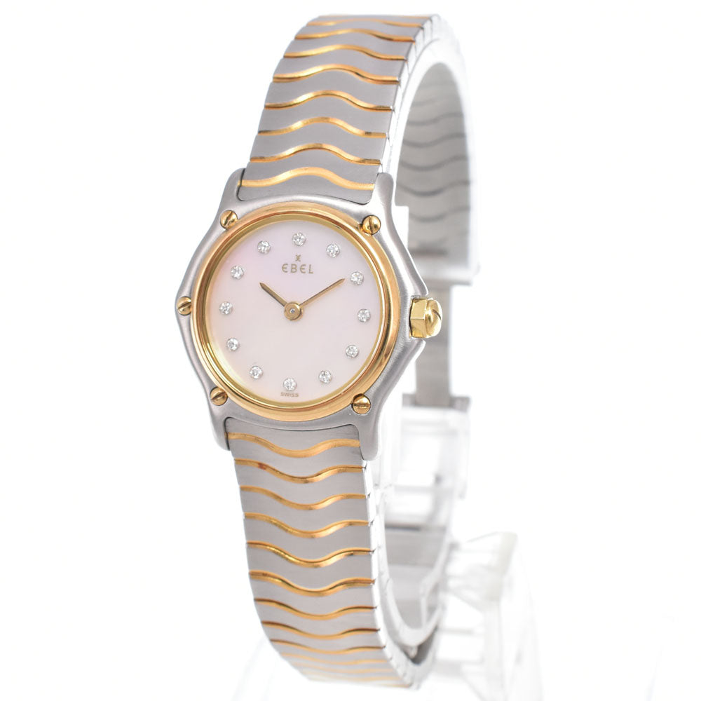 with paper EBEL Classic wave 1057901 K18YGBezel Pink shell Dial Quartz Ladies
 Watch D#149783