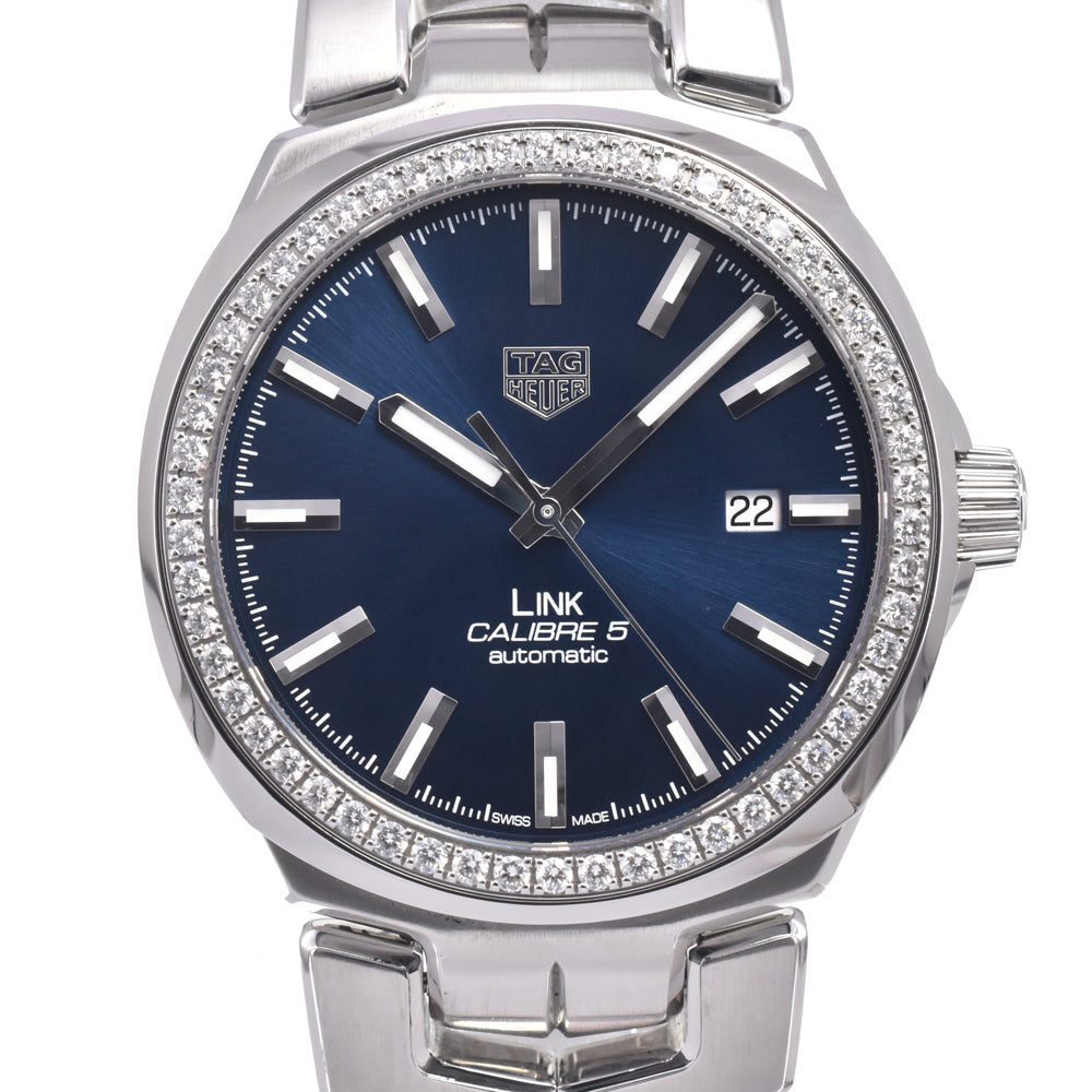 TAG HEUER Link caliber 5 WBC2113 Diamond Bezel blue Dial Automatic Men's
 Watch D#149785