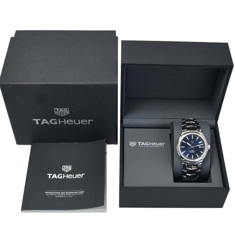 TAG HEUER Link caliber 5 WBC2113 Diamond Bezel blue Dial Automatic Men's
 Watch D#149785