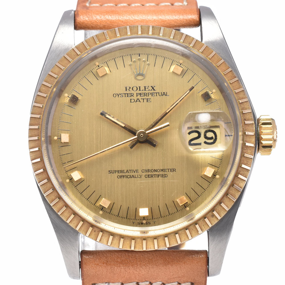 ROLEX Oyster Perpetual Date 1505 vintage Cal.1570 gold Dial Automatic Men's
 Watch D#149791