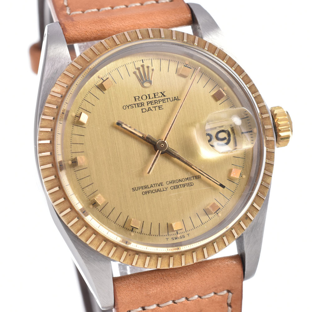 ROLEX Oyster Perpetual Date 1505 vintage Cal.1570 gold Dial Automatic Men's
 Watch D#149791