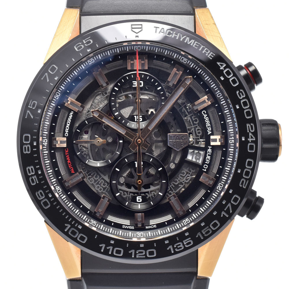 with paper TAG HEUER Carrera CAR2A5A.FT6044 Titanium/K18PG/Ceramic black Dial Automatic Men's
 Watch D#149793