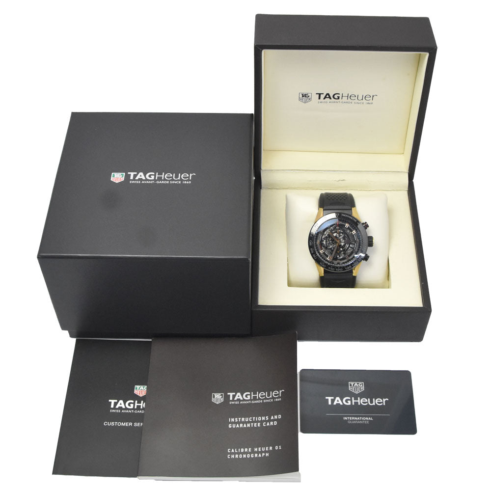 with paper TAG HEUER Carrera CAR2A5A.FT6044 Titanium/K18PG/Ceramic black Dial Automatic Men's
 Watch D#149793