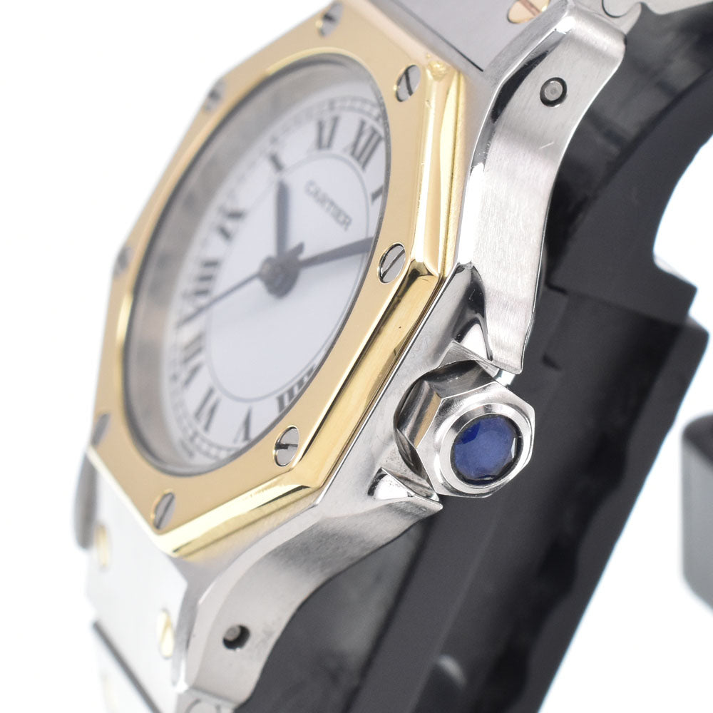 CARTIER Santos Octagon SM W2001683 Stainless Steel/YG white Dial Quartz Ladies
 Watch J#149799