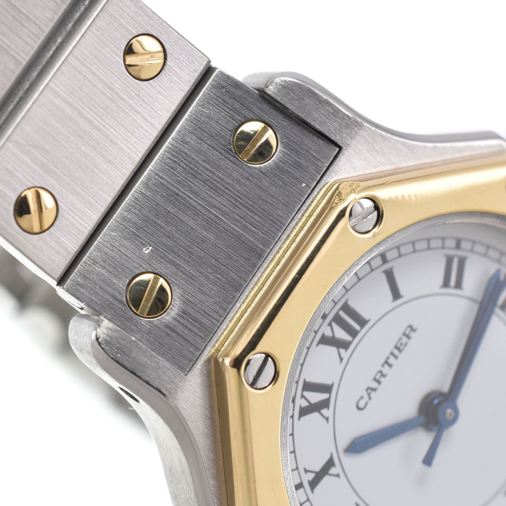 CARTIER Santos Octagon SM W2001683 Stainless Steel/YG white Dial Quartz Ladies
 Watch J#149799