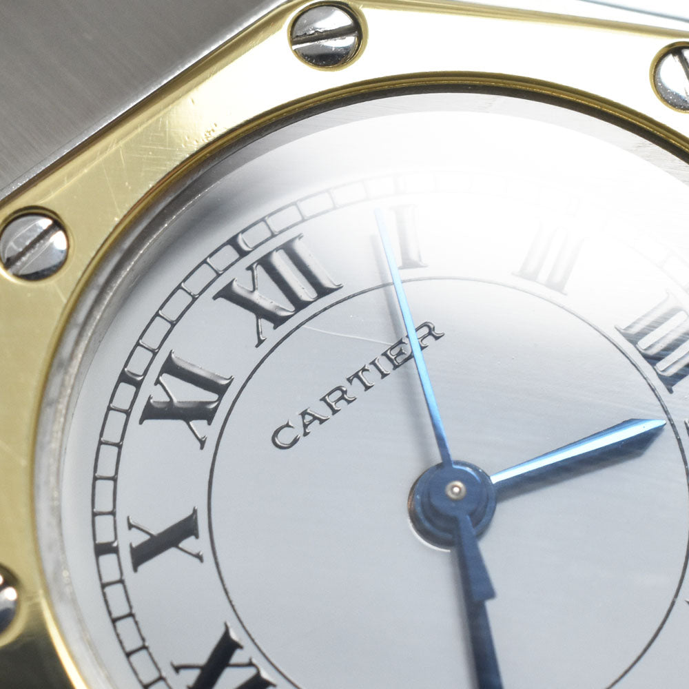 CARTIER Santos Octagon SM W2001683 Stainless Steel/YG white Dial Quartz Ladies
 Watch J#149799