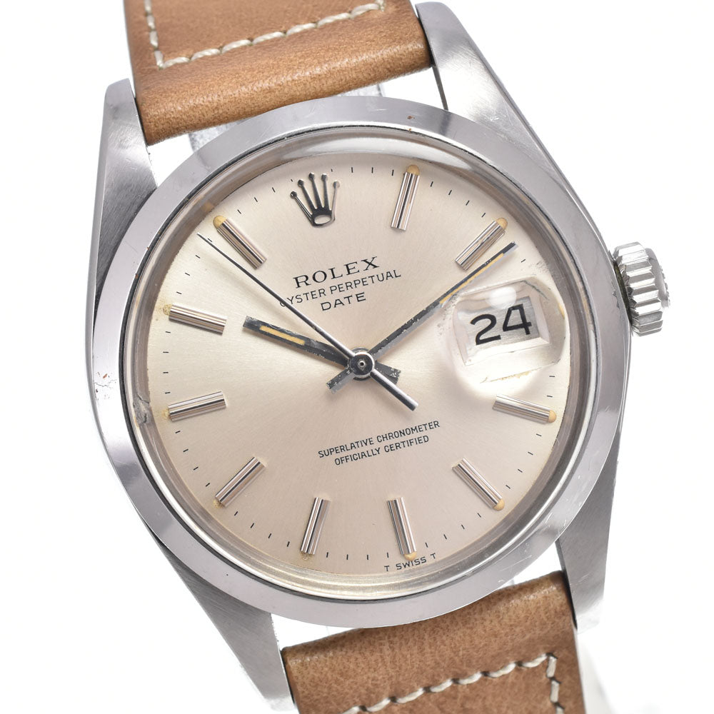 ROLEX Oyster perpetual date 1500 vintage Cal.1570 Silver Dial Automatic Men's
 Watch E#149801