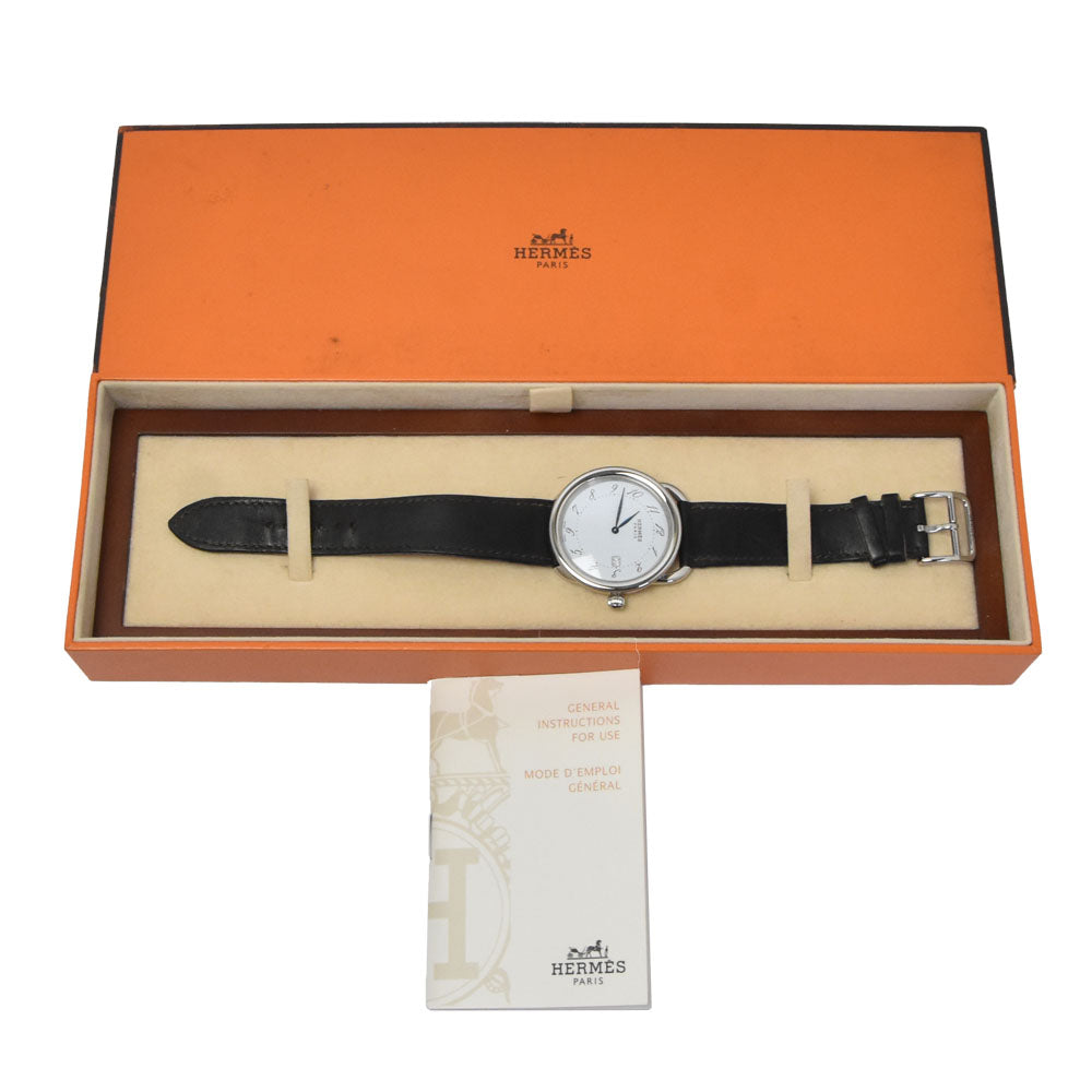 HERMES Arceau AR5.710 Date white Dial Quartz Men's
 Watch D#149807