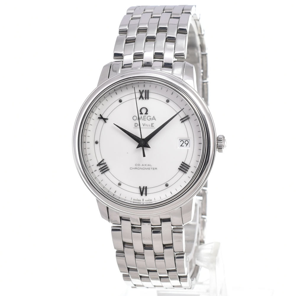with paper OMEGA De Ville Prestige 424.10.37.20.04.001 Date CO-AXIAL white Dial Automatic Men's
 Watch D#149808