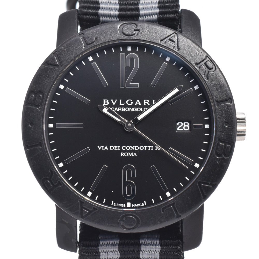 BVLGARI Bulgari Bulgari BB40CL Date Carbon black Dial Automatic Men's
 Watch D#149812