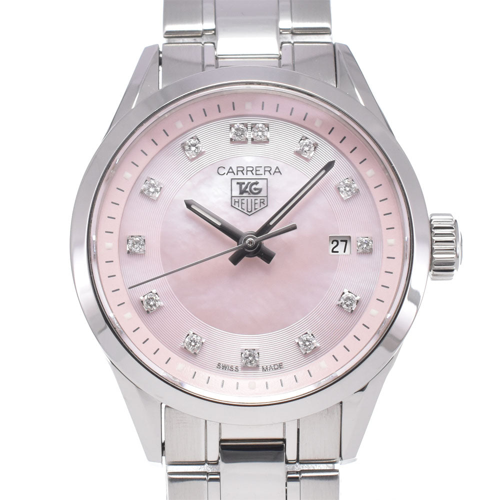 TAG HEUER Carrera Lady WV1417.BA0793 13P Diamond Pink shell Dial Quartz Ladies
 Watch E#149818
