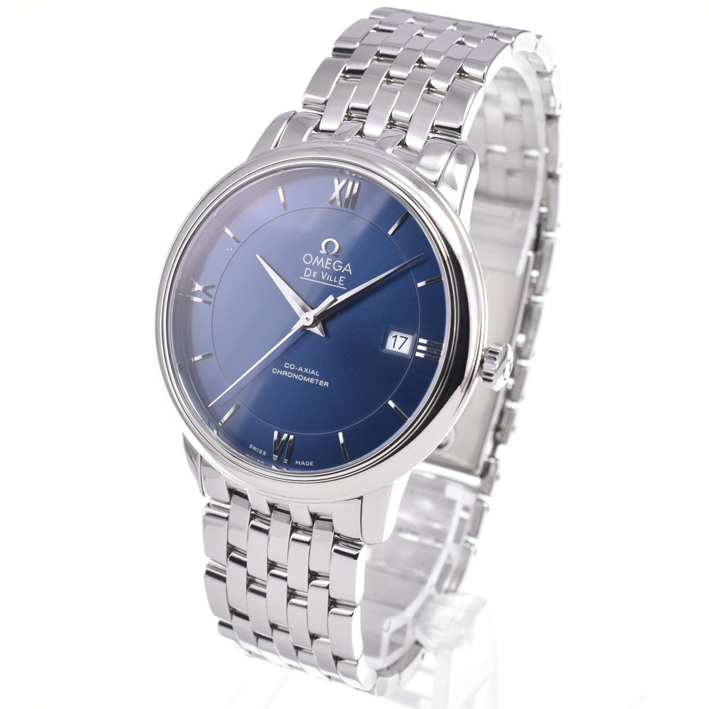 with paper OMEGA De Ville Prestige 424.10.40.20.03.001 Date CO-AXIAL blue Dial Automatic Men's
 Watch D#149824