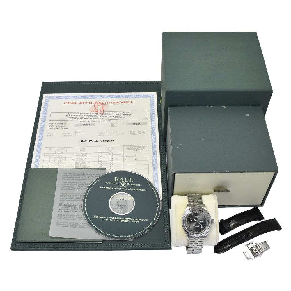 BALLWATCH Trainmaster Cleveland NM1058D-SCJ-GY Day date gray Dial Automatic Men's
 Watch E#149833