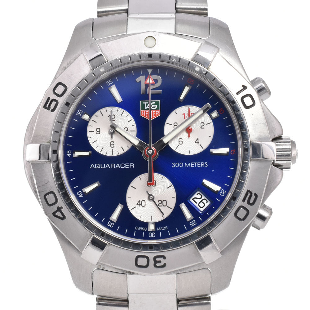 TAG HEUER Aqua racer CAF1112 Chronograph Date blue Dial Quartz Men's
 Watch E#149847