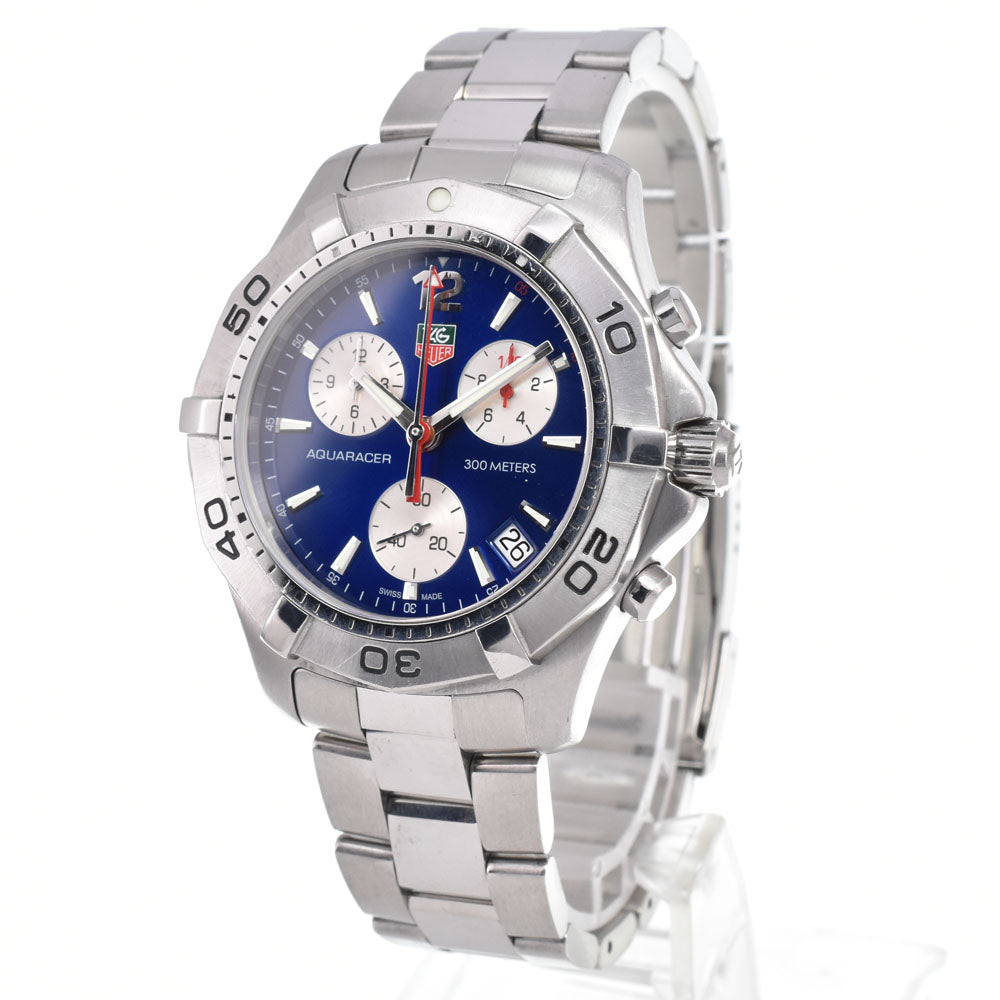 TAG HEUER Aqua racer CAF1112 Chronograph Date blue Dial Quartz Men's
 Watch E#149847