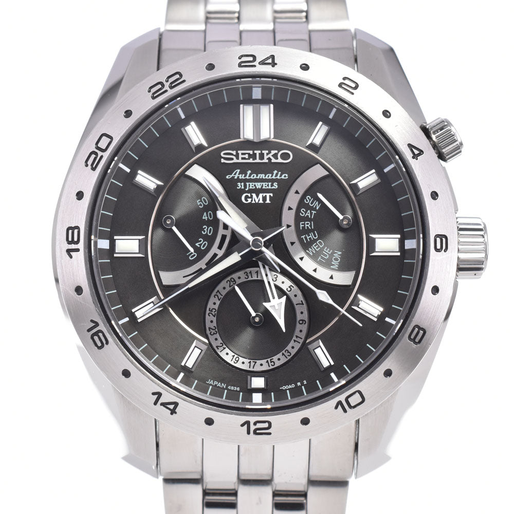 with paper SEIKO Mechanical gmt SARN001/4S36-00A0 Shizukuishi High-end Watch Workshop black Dial Automatic Men's
 Watch E#149851