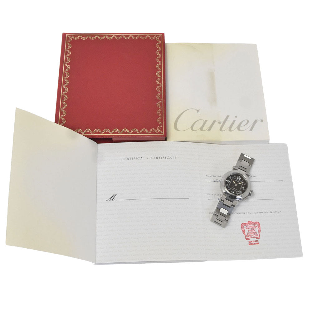 with paper CARTIER Pasha C W31043M7 Date black Dial Automatic Unisex
 Watch G#149858