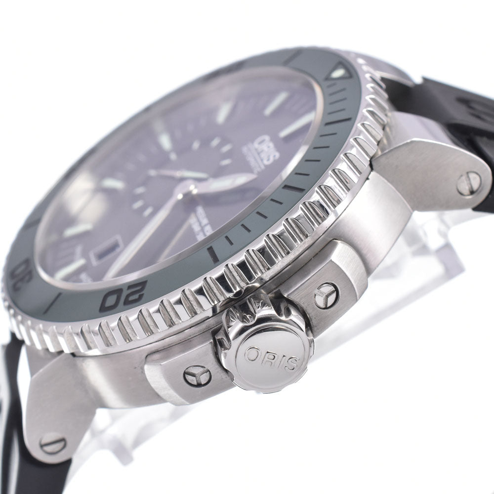 with paper ORIS Aquis 7673 Small second date gray Dial Automatic Men's
 Watch G#149860