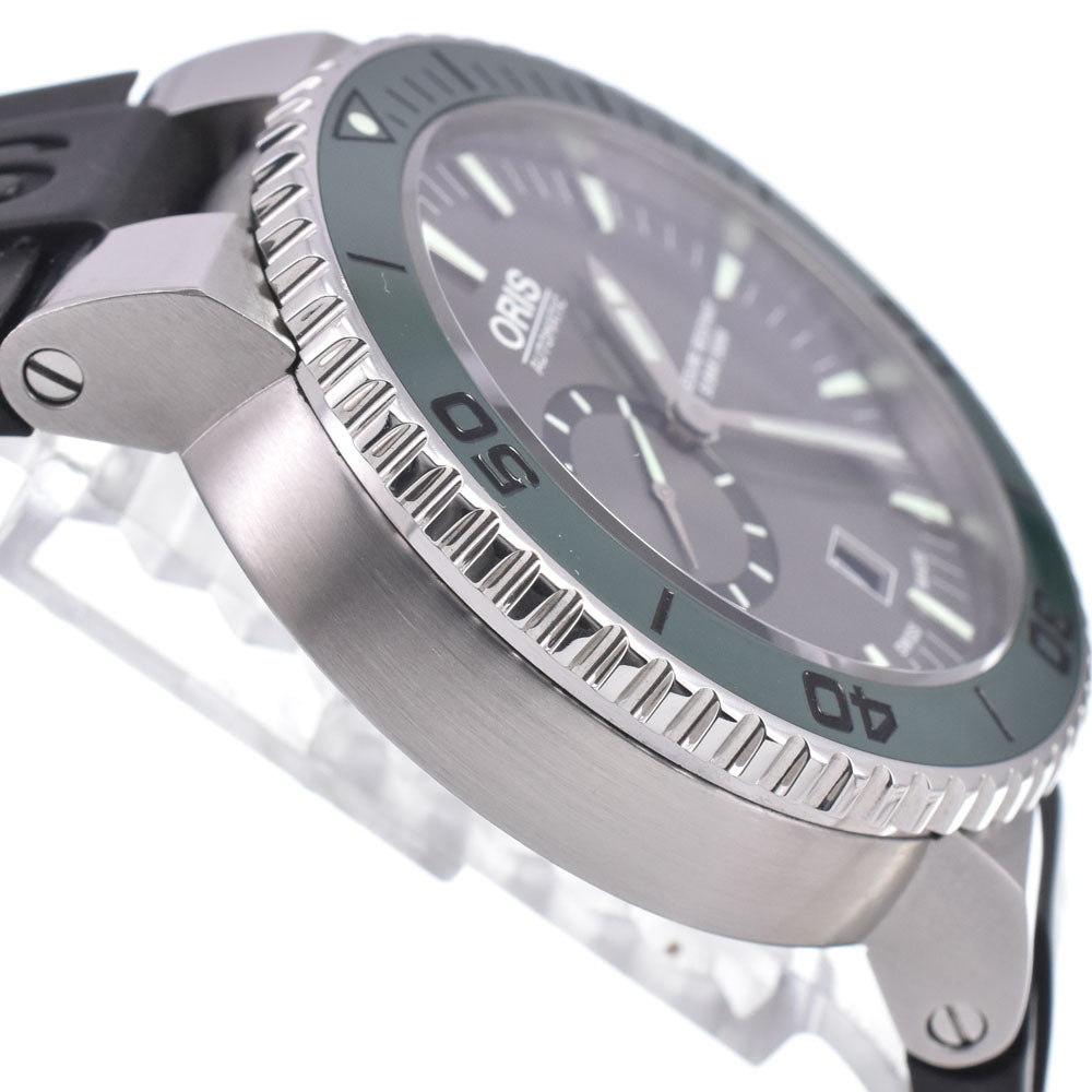 with paper ORIS Aquis 7673 Small second date gray Dial Automatic Men's
 Watch G#149860