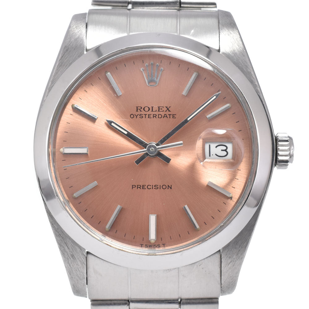 ROLEX Oyster Date Precision 6694 vintage Cal.1225 salmon pink Dial Hand Winding Men's
 Watch N#149861
