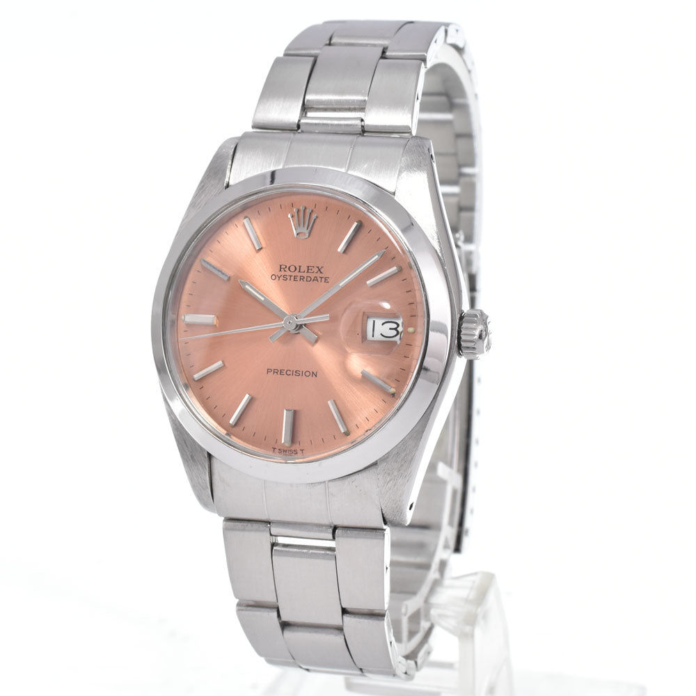 ROLEX Oyster Date Precision 6694 vintage Cal.1225 salmon pink Dial Hand Winding Men's
 Watch N#149861