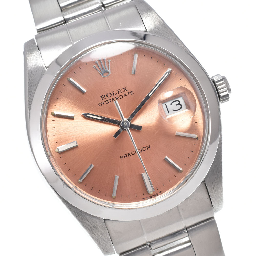 ROLEX Oyster Date Precision 6694 vintage Cal.1225 salmon pink Dial Hand Winding Men's
 Watch N#149861