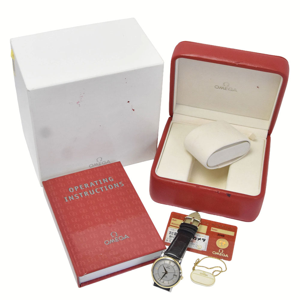 with paper OMEGA De Ville Prestige 7704.31.01 Date YG bezel Silver Dial Automatic Men's
 Watch G#149868