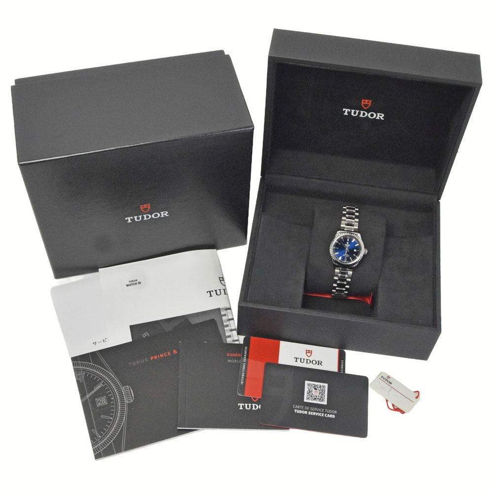with paper TUDOR style 12110 Date blue Dial Automatic Ladies
 Watch G#149870